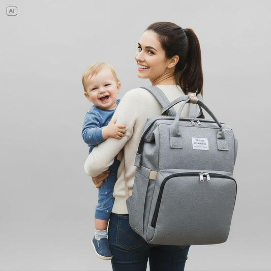New Outdoor Folding Bag with Baby Can Sleep Mommy Bag Multi-functional Bottle Backpack Diaper Backpack